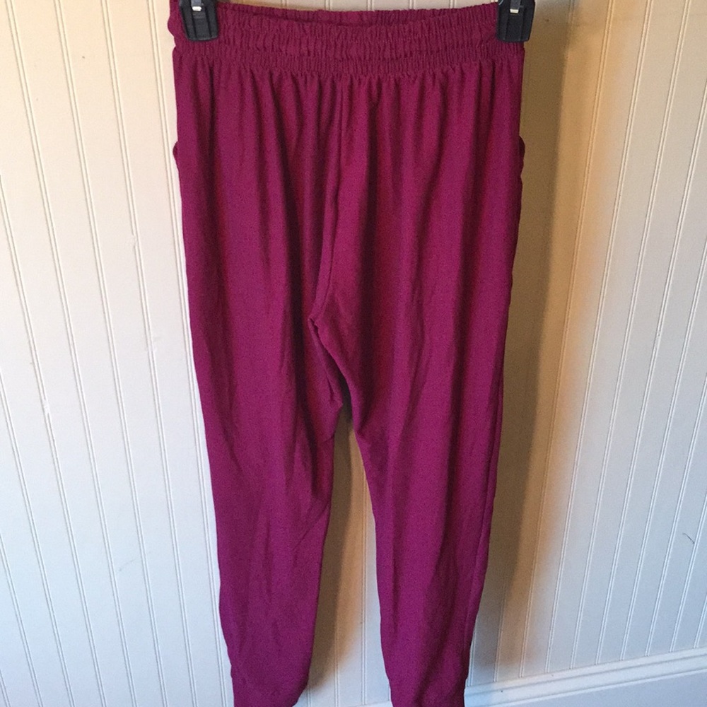 Maroon Joggers Size Medium Draw String Waist - image 2